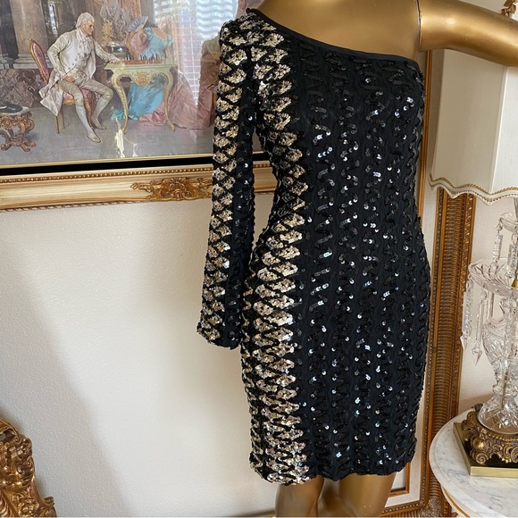 A La Carte California Vintage Sequin One Shoulder Dress - Picture 2 of 10